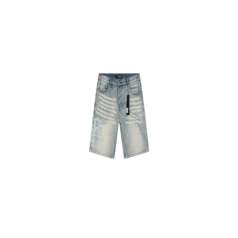 Amiri Shorts  — Light Blue With Blue Logo