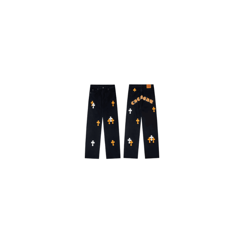 Black With Logo & Orange Crosses